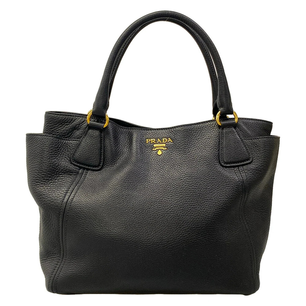 Prada Black Leather Tote Bag #343584P10B